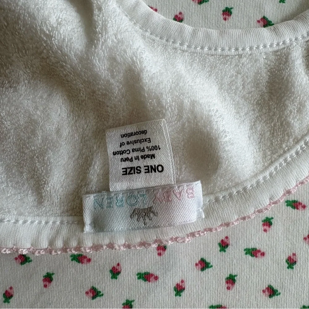 Pink Gingham and White Cotton Baby Bibs with “Violet” Monogram